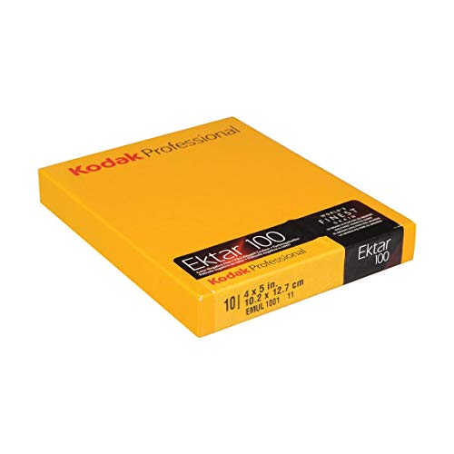 Kodak 158 7484 Professional Ektar Color Negativ Film ISO 100, 4 x 5 Zoll, 10 Blatt (gelb) von KODAK
