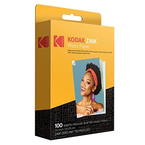 Kodak 2"x3 Premium Zink Fotopapier (100 Blatt) Kompatibel mit Kodak PRINTOMATIC-, Kodak Smile- und Step-Kameras und -Druckern von KODAK