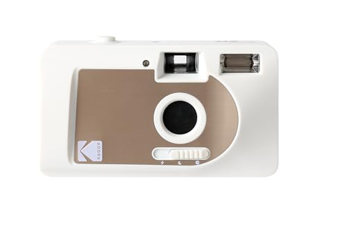 Kodak 490332 S-88 35 mm Filmkamera motorisiert, motorisierte Selbstaufwicklungsfunktion, Weiß und Gold von KODAK