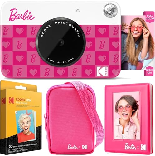 Kodak x Barbie Printomatic Sofortbildkamera in Vollfarbe Digitalkamera Barbie Deluxe-Bundle (Iconic Style) + Barbie Deluxe Kameratasche + Barbie Fotoalbum + Zink-Papier (20 Blatt) von KODAK