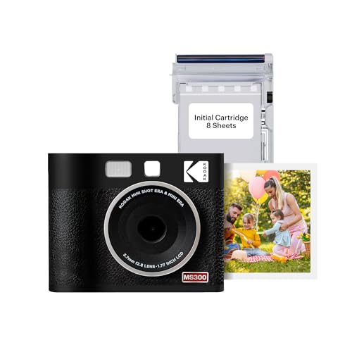 Kodak Cam Mini Shot 3 Era - Appareil Photo Instantané & Imprimante Photo Portable, Noir 3x3 (Appareil Photo + Papier Photo One-Touch) von KODAK
