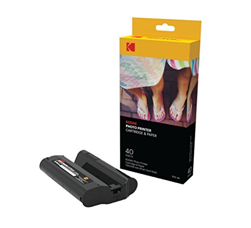 Kodak Dock Wi-Fi-Fotodruckerpatrone PHC Refill & Fotopapier - 40er-Pack, weiß von KODAK