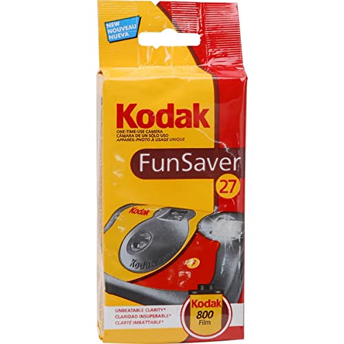 Kodak Fun Saver 27+12 3920949 Einwegkamera (3m Blitzbereich, 135 Film-Format, 800 Film sensitivity (ISO), 39 Anzahl Bilder) gelb/grau/rot, 35mm von KODAK