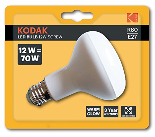Kodak LED-Reflektor R80 – E27 – 960LM – warmweiß 3000 K – 12 W = 70 W – Nicht dimmbar von KODAK