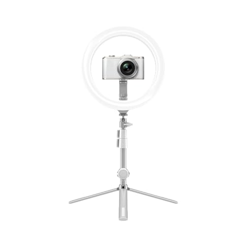 Kodak LED Ringlicht mit Stativ für Smartphones & kleine DSLR- und Actioncams (25cm Durchmesser; Verstellbare Helligkeit, Höhe und Farbbalance; 1800 Lumen; Fernauslöser & Tragetasche inklusive) von KODAK