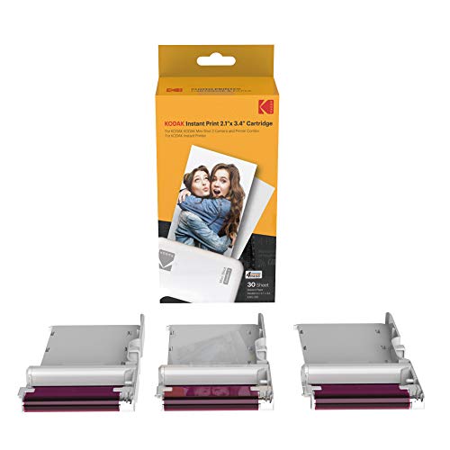 Kodak Neues Tintenbandpapier, 30 Fotopatronen-Fotopapier für Mini Shot Combo Weiß Thermosublimations-Fotodrucker von KODAK
