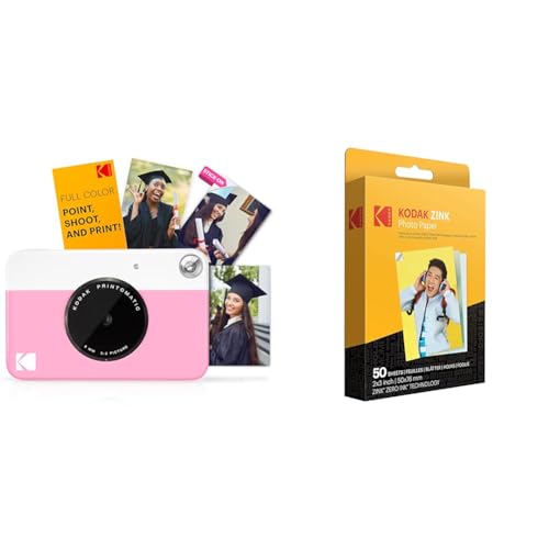 Kodak PRINTOMATIC Digitale Sofortbildkamera, Vollfarbdrucke auf ZINK 2x3-Fotopapier mit Sticky-Back-Funktion - Drucken Sie Memories sofort (Grau) von KODAK