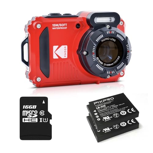 KODAK Pixpro Pack WPZ2 + 2 Akkus + 1 SD-Karte – Kompakt 16 M Pixel, wasserdicht bis 15 m, stoßfest, Video 720p, LCD-Display 2,7 Zoll – Li-Ion-Akku – Rot KODAK Pixpro Pack WPZ2 + 2 Akkus + 1 SD-Karte – Kompakt 16 M Pixel, wasserdicht bis 15 m, stoßfest, Video 720p, LCD-Display 2,7 Zoll – Li-Ion-Akku – Rot von KODAK
