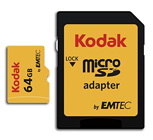 Kodak Premium 64GB microSDXC Speicherkarte - Highspeed, SD-Adapter UHS-I, U1, bis 85 MB/Sek von KODAK