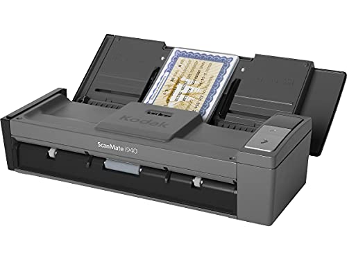 Kodak ScanMate i940 Scanner - mobiler Dokumentenscanner, bis zu 20 Blatt/Min., ADF 20 Blatt, duplex, USB, inkl. 3 Jahre Austauschservice vor Ort von Kodak