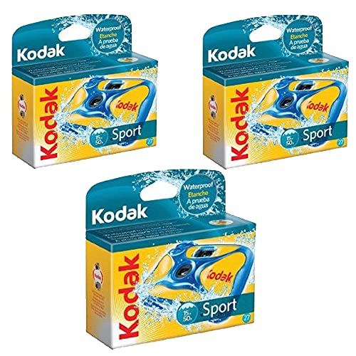 Kodak Sport Unterwasser-Einwegkamera mit 800 Geschwindigkeiten, 27 Belichtungsfolie (3er-Pack) von KODAK
