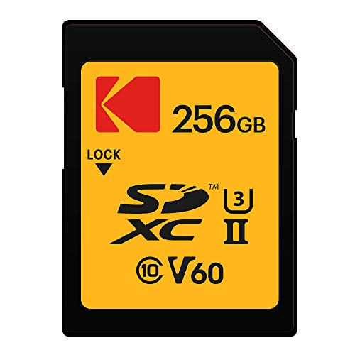 Kodak Ultra Pro SD-Speicherkarte 256GB, UHS-II U3 V60, Lesegeschwindigkeit bis 300MB/s und Schreibgeschwindigkeit bis 160MB/s von KODAK