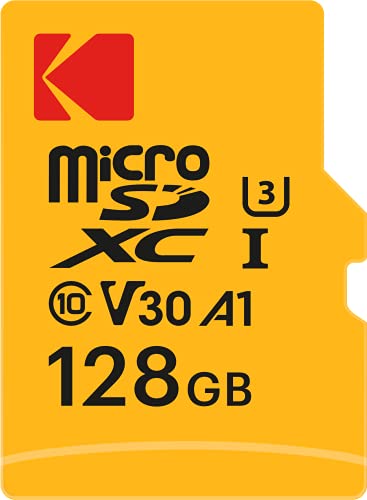 Kodak Ultra microSD-Speicherkarte, 128 GB, UHS-I U3 V30 A1, Lesegeschwindigkeit bis zu 95 MB/s und Schreibgeschwindigkeit bis 40 MB/s, inkl. SD Adapter von Smartree