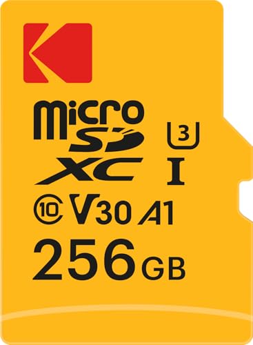 Kodak Ultra microSD-Speicherkarte 256 GB, UHS-I U3 V30 A1, Lesegeschwindigkeit bis 95 MB/s und Schreibgeschwindigkeit bis 85 MB/s, inklusive SD Adapter von KODAK