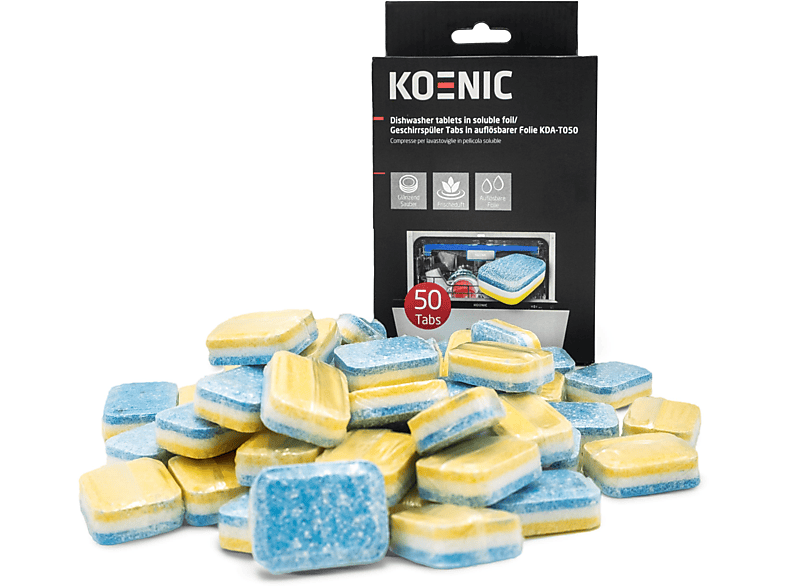 KOENIC KDA-T050 Phosphatfreie Tabs für Spülmaschine, wasserlösliche Folie (27 mm) von KOENIC