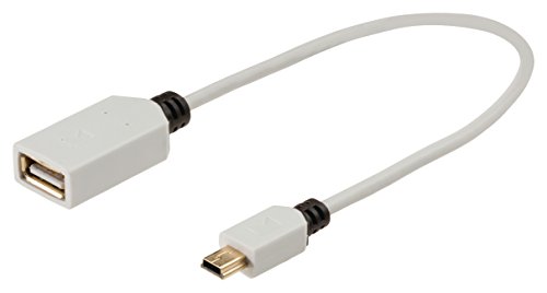 König KNM60315W02 Ladekabel für unterwegs, USB-2.0-Mini-5-Pin-Stecker A-Buchse, 0,20 m weiß von KÖNIG