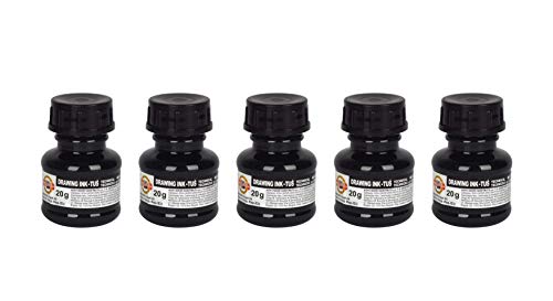 5 x 20g Scriptol Zeichentusche Set Farbton: Schwarz von KOH-I-NOOR