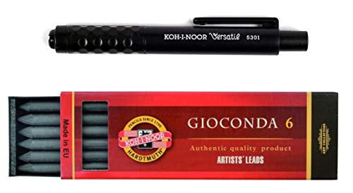 KOH-I-NOOR 5301 - Kunststoffdruckbleistift ohne Minenspitzer - 2er SET, Minenst?rke 5.6 mm - SCHWARZ und 6er Pack GRAPHITMINEN 6B KOH-I-NOOR 5301 - Kunststoffdruckbleistift ohne Minenspitzer - 2er SET, Minenst?rke 5.6 mm - SCHWARZ und 6er Pack GRAPHITMINEN 6B von KOH-I-NOOR