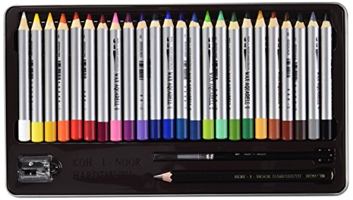 Koh-I-NOOR 8284 Aquarell Farbige Feine Wachs Pastells (24 Stück) von KOH-I-NOOR