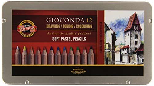 Pastellstifte 12er Set Gioconda Pastellkreiden Stifte Metallbox Zeichenset von KOH-I-NOOR von KOH-I-NOOR