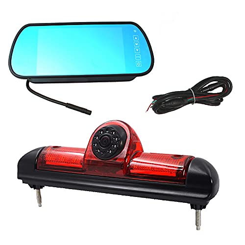 KOHIENWO Auto Dritte Dach Top Mount Bremsleuchte Kamera Bremslicht Rückfahrkamera für Citroen Jumper/FIAT DUCATO X250 / Peugeot Boxer +7.0" Zoll Monitor TFT Bildschirm LKW KFZ LCD Display von KOHIENWO