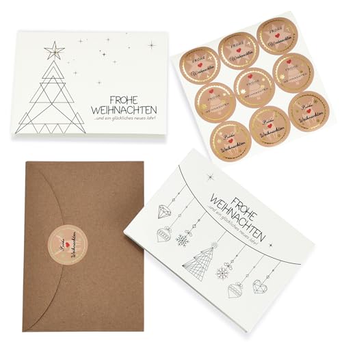 KOHMUI Weihnachtskarten mit Umschlag Set, 20 Klappkarten & 20 Umschläge, 16.5 x 11.5 cm Schlicht Modern Weihnachten karten, Einfach Edel Grußkarte für Familie Freunde Kunden Geschäftlich KOHMUI Weihnachtskarten mit Umschlag Set, 20 Klappkarten & 20 Umschläge, 16.5 x 11.5 cm Schlicht Modern Weihnachten karten, Einfach Edel Grußkarte für Familie Freunde Kunden Geschäftlich von KOHMUI