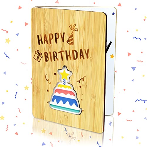 Geburtstagskarte, Grußkarte aus Holz, Handgemachte Grußkarten Können Handgeschrieben Werden, Muttertagsgrußkarte, Beste Geburtstagsgeschenke für Ihre Familie, Freunde, Liebhaber von KOIROI