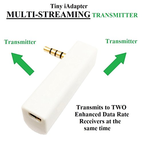 KOKKIA iSPLITTER (weiß) : iAdapter 3,5mm Winzige Multi-Streaming Bluetooth-Stereo-Sende-Splitter. Funktioniert Allen Musikgeräten mit 3.5mm Audioanschlüssen. von KOKKIA