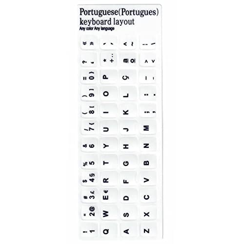 Portugiesischer Ersatz-Tastatur-Aufkleber, umweltfreundlich, hautfreundlich, staubdicht, für Zuhause, Reisen, Büro, Laptop, Weiß von KOKOBASE