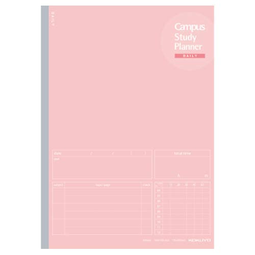 KOKUYO Campus Study Planner Notizbuch, Tagesliniert, Semi-B5, Hellrosa, für 63 Tage, Japan Import (NO-Y80MD-LP) von KOKUYO