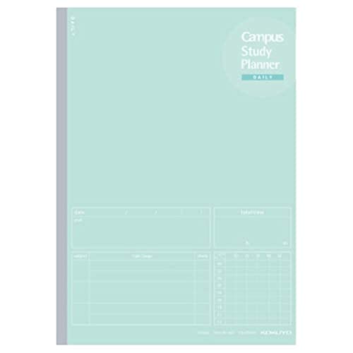 Kokuyo Campus Study Planner Notizbuch, Tagesliniert, Semi-B5, mintgrün, für 63 Tage, Japan Import (NO-Y80MD-G) von KOKUYO