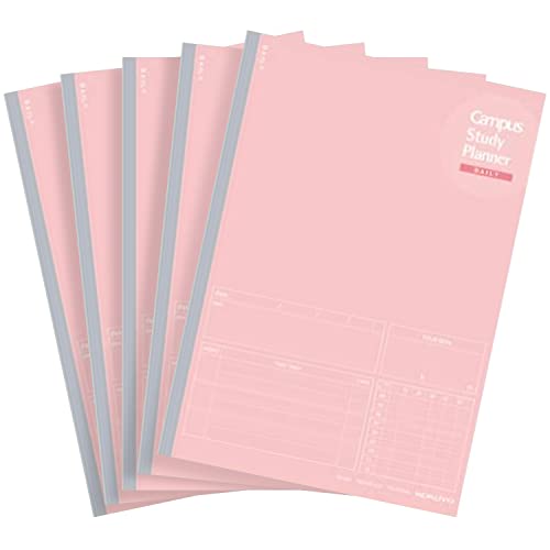 Kokuyo Campus Study Planner Notizbuch, täglich liniert, A5, Hellrosa, für 63 Tage, 5er Set, Japan Import (NO-Y82MD-LP) von KOKUYO