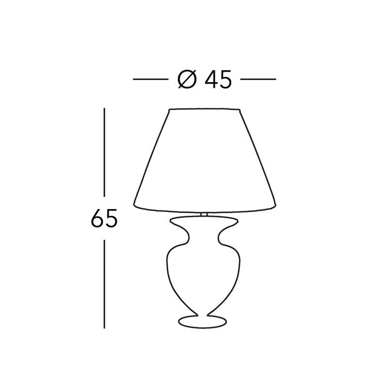 KOLARZ Tischlampe Anfora, goldfarben, Höhe 65 cm, Glas/Stoff von KOLARZ