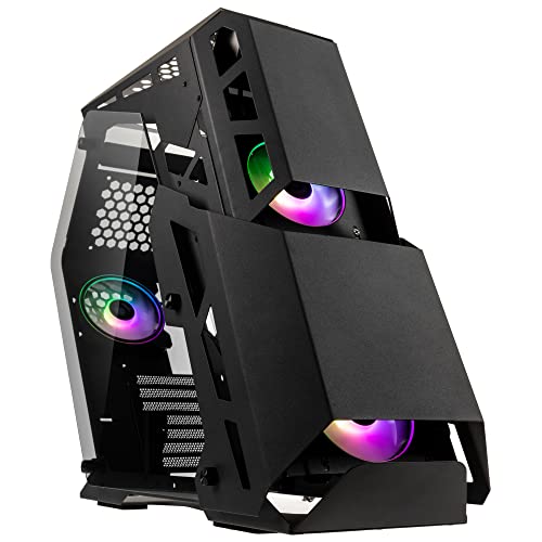 KOLINK Chungus Shredded PC Gehäuse Big Tower ATX Gehäuse A RGB PC-Gehäuse, Tempered Glass Computergehäuse für PC, Gaming Tower, PC Hülle mit Lüfter, PC Gehäuse Durchsichtig von KOLINK