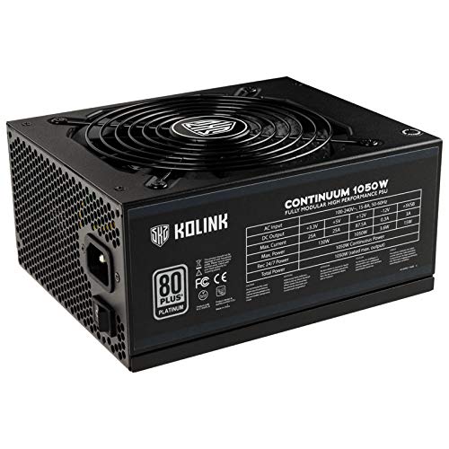 KOLINK Continuum 80 Plus PC-Netzteil 1050 Watt, Modulares Netzteil, PC ATX Netzteil, PSU, Power Supply Unit for Computers, Gutes Kabelmanagement, Leises PC Powersupply von KOLINK