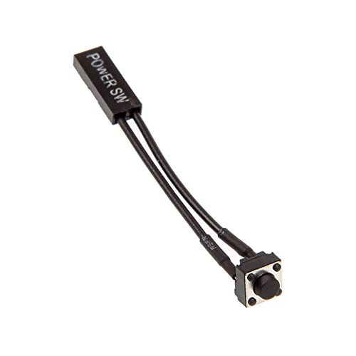 KOLINK Ein-Aus-Schalter 2-Pin mit 6cm Anschlusskabel. 2-poligen Motherboard Schalter. Flexibler Netzschalter für Mining-Rigs oder PC Desktop Power Button Extern mit Cable ON/Off von KOLINK