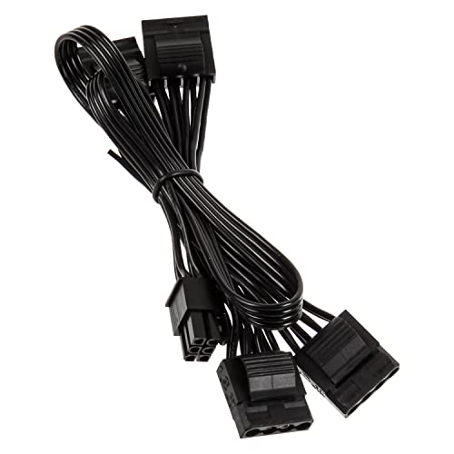 KOLINK Modulares Sata Power Cable Anschluss-Kabel für Continuum-Netzteile 4X Molex. Stromkabel zur Stromversorgung von Geräten mit einem Molex-Anschluss Schwarz von KOLINK