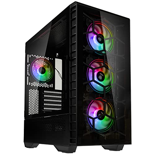 KOLINK PC Gehäuse Observatory Y Midi Tower Computer Gehäuse, 4 Vorinstallierte ARGB-Lüfter, Gehäuse PC für AIO-Kühlung, PC-Gehäuse RGB, PC Gehäuse Glas von KOLINK