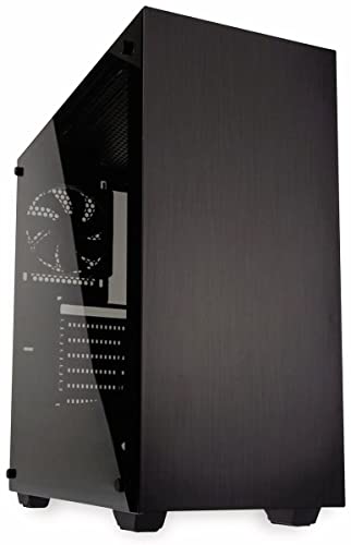 Kolink Stronghold Midi-Tower Mini-ITX bis E-ATX, PC Hülle mit Seitenfenster, Tempered Glass Computergehäuse, PC Case Computer Gehäuse mit lüfter, Schwarz von KOLINK