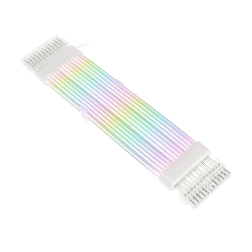 KOLINK Umbra Radiant 24-Pin Mainboard-Verlängerungskabel, 240mm Länge, ARGB-LEDs, UV-geschütztes Silikon, Weiß von KOLINK