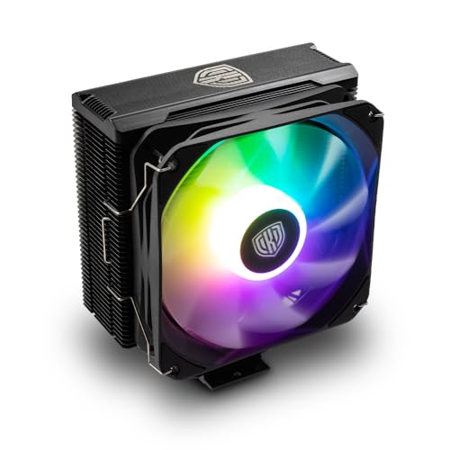 Kolink CPU Kühler RGB Umbra EX-180 - Prozessor Kühler -Leise Prozessor Lüfter 120mm mit ARGB-Beleuchtung 4-Pin PWM - AMD AM4 CPU - Intel LGA1700/1200/20XX/115 von KOLINK