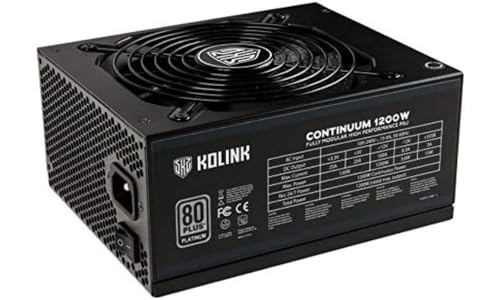 Kolink Continuum 80 Plus PC-Netzteil 1200 Watt, Modulares Netzteil, PC ATX Netzteil, PSU, Power Supply Unit for Computers, Gutes Kabelmanagement, Leises PC Powersupply von KOLINK