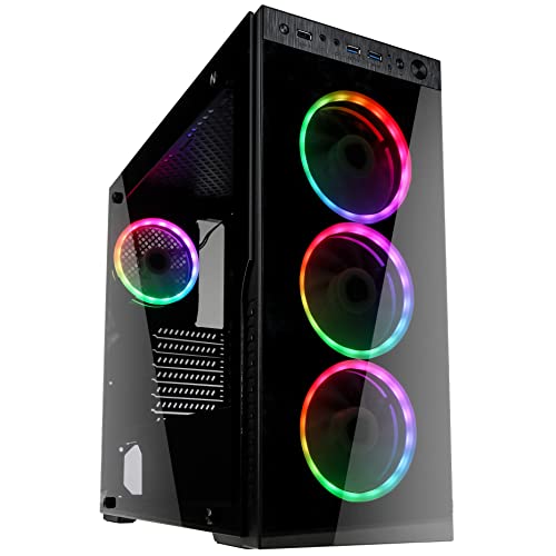 KOLINK Horizon RGB Midi-Tower ATX, Tempered Glass Computergehäuse, PC Hülle, RGB PC Case, PC Gehäuse RGB Glas, Dezentes Design Computer Gehäuse, Schwarz KOLINK Horizon RGB Midi-Tower ATX, Tempered Glass Computergehäuse, PC Hülle, RGB PC Case, PC Gehäuse RGB Glas, Dezentes Design Computer Gehäuse, Schwarz von KOLINK