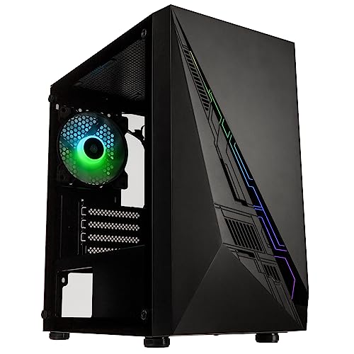 Kolink Inspire K2 Plus PC-Gehäuse, ARGB-Beleuchtung, ARGB 120mm Lüfter, GPU bis zu 300mm, Stahl, Micro-ATX, Schwarz von KOLINK