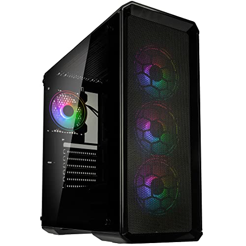 Kolink Levante ARGB E-ATX Midi-Tower Computer Gehäuse, 4 Vorinstallierte ARGB-Lüfter, PC-Gehäuse für AIO-Kühlung, PC Gehäuse RGB (Levante V2) von KOLINK