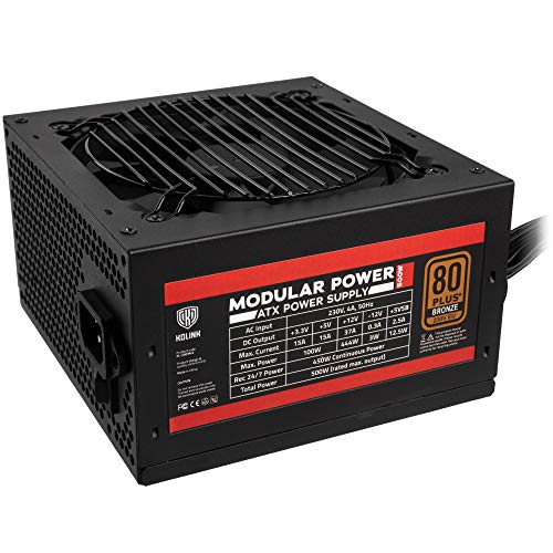 Kolink Modular Power 80 Plus Bronze PC-Netzteil 500 Watt PC ATX Netzteil, PSU, Teilmodularen Kabeln, Power Supply Unit, Straight Power 500w, Power Zone, Gutes Kabelmanagement, PC Powersupply von KOLINK