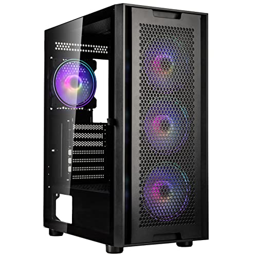 Kolink Observatory Duo ARGB Midi-Tower - E ATX Gehäuse - Computer Case - Gaming PC Gehäuse Glas - Vier vorinstallierte ARGB/PWM-Lüfter - PC Case Airflow - PC-Gehäuse Wasserkühlung von KOLINK