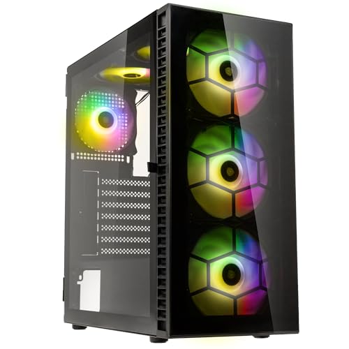 Kolink Observatory HF Glass PC-Gehäuse, Sechs ARGB-Lüfter, 330 mm GPU-Freiheit, ATX-Motherboard, Glasfrontplatte, Stahl, Mid-Tower, Schwarz von KOLINK