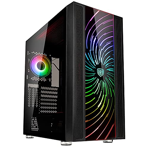 Kolink Unity Adapt PC Gehäuse, Mid Tower Case, Glas Gehäuse PC, Auswechselbare ARGB-Frontplatte, Verschiedene Designs verfügbar, Tempered Glass Case, Frontplatte mit seitlicher Belüftung von KOLINK