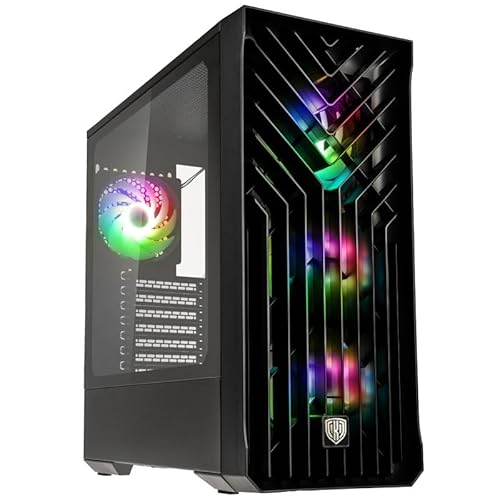 Kolink Unity Cascade PC-Gehäuse, 400 mm GPU-Freiheit, E-ATX-Motherboard, 4 x ARGB/PWM 120-mm-Lüfter, Gehärtetes Glas Halbpaneel, Mid-Tower, Schwarz von KOLINK